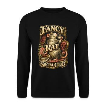 Farbratte Fancy Rat Social Club Großmaus Hausratte - Unisex Pullover - Schwarz - Vorne - Alina (178cm) & Michal (187cm)
