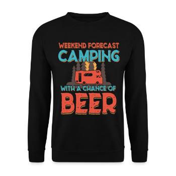 Camping Weekend Beer – Funny Camper Gift - Unisex Pullover - Schwarz - Vorne - Alina (178cm) & Michal (187cm)