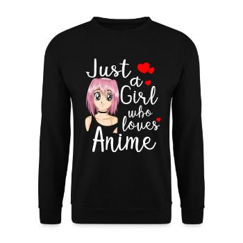 Juste une fille qui adore les cadeaux mignons d’Otaku d’anime - Sweat-shirt Unisexe - noir - Devant - Alina (178cm) & Michal (187cm)