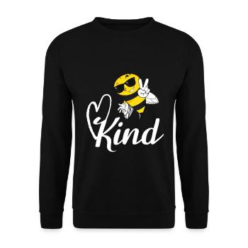Sei freundlich Biene Friedenszeichen niedliche Honigbienen-Kunst - Unisex Pullover - Schwarz - Vorne - Alina (178cm) & Michal (187cm)