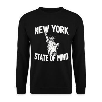 New York State of Mind Vintage NYC - Unisex Pullover - Schwarz - Vorne - Alina (178cm) & Michal (187cm)