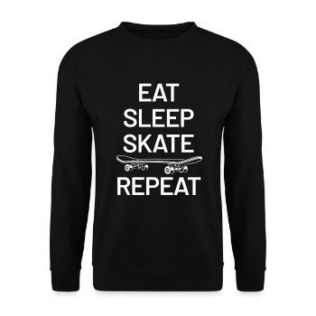 Eat Sleep Skate Repeat - Unisex Sweatshirt - black - Front - Alina (178cm) & Michal (187cm)