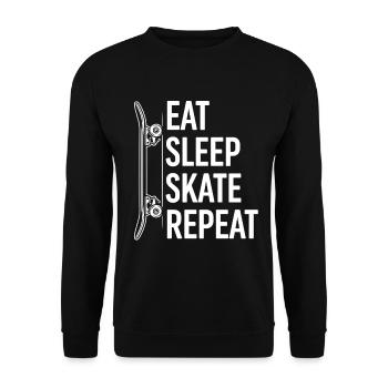 Eat Sleep Skate Repeat | Skateboard - Unisex Sweatshirt - black - Front - Alina (178cm) & Michal (187cm)