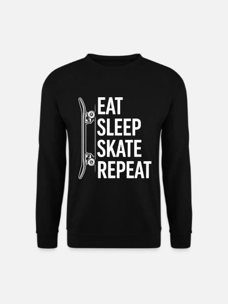 Eat Sleep Skate Repeat | Skateboard - Unisex Sweatshirt - black