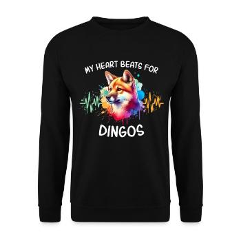 Australian Wild Dog Heartline - Unisex Sweatshirt - black - Front - Alina (178cm) & Michal (187cm)