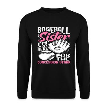 Baseball Sister Only Here for the Snack - Unisex Sweatshirt - black - Front - Alina (178cm) & Michal (187cm)