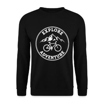 Aventure à vélo de montagne en plein air - Sweat-shirt Unisexe - noir - Devant - Alina (178cm) & Michal (187cm)