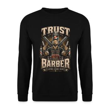 Barber Barbier Trust Le Barbier - Sweat-shirt Unisexe - noir - Devant - Alina (178cm) & Michal (187cm)