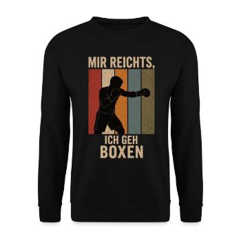 Mir reichts Ich geh boxen Retro Boxer Shirt - Unisex Pullover - Schwarz - Vorne - Alina (178cm) & Michal (187cm)