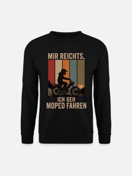 Mir reichts Ich geh Moped fahren Retro Moped - Unisex Pullover - Schwarz