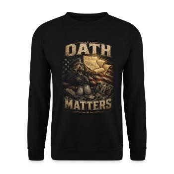 Veterans Day for Democrats Oath Matters - Unisex Sweatshirt - black - Front - Alina (178cm) & Michal (187cm)