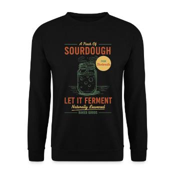 Sauerteigbrot Backen Lass es fermentieren Starter Ära - Unisex Pullover - Schwarz - Vorne - Alina (178cm) & Michal (187cm)