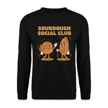 Sourdough Social Club Bread Baking Sourdough - Unisex Sweatshirt - black - Front - Alina (178cm) & Michal (187cm)