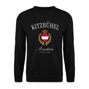 Kitzbühel Österreich Wappen Krone – Reise Souvenir - Unisex Pullover - Schwarz - Vorne - Alina (178cm) & Michal (187cm)