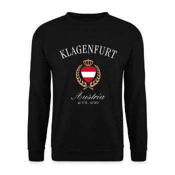 Klagenfurt Österreich Wappen Krone Reise Souvenir - Unisex Pullover - Schwarz - Vorne - Alina (178cm) & Michal (187cm)