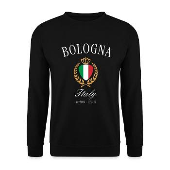 Bologna Italien Wappen Krone – Reise Souvenir - Unisex Pullover - Schwarz - Vorne - Alina (178cm) & Michal (187cm)