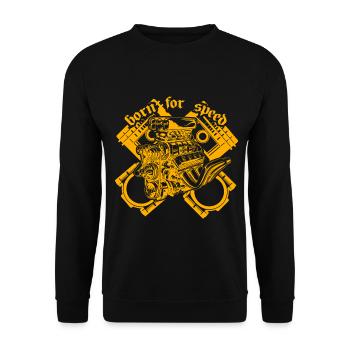 Né pour la puissance mécanique du Don de Vitesse - Sweat-shirt Unisexe - noir - Devant - Alina (178cm) & Michal (187cm)