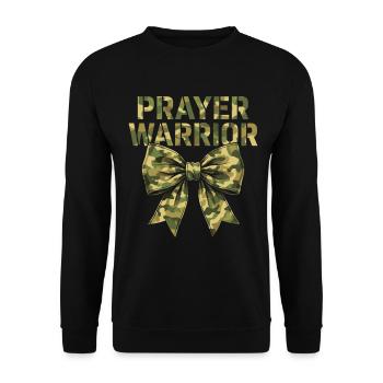 Camo Coquette Gebetskrieger Christ - Unisex Pullover - Schwarz - Vorne - Alina (178cm) & Michal (187cm)