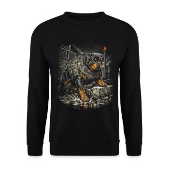Rottweiler Dog - Unisex Sweatshirt - black - Front - Alina (178cm) & Michal (187cm)