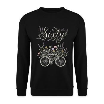 Bicycle 60th Birthday Ladies - Unisex Sweatshirt - black - Front - Alina (178cm) & Michal (187cm)