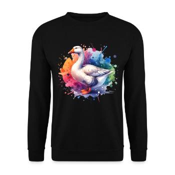 Pilgrim Goose Gift - Unisex Sweatshirt - black - Front - Alina (178cm) & Michal (187cm)