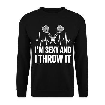 Darts design for darts players for darts fans - Unisex Sweatshirt - black - Front - Alina (178cm) & Michal (187cm)