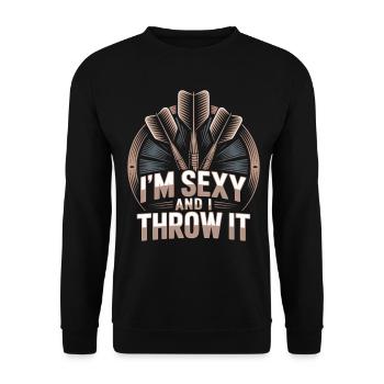 Darts design for darts players for darts fans - Unisex Sweatshirt - black - Front - Alina (178cm) & Michal (187cm)