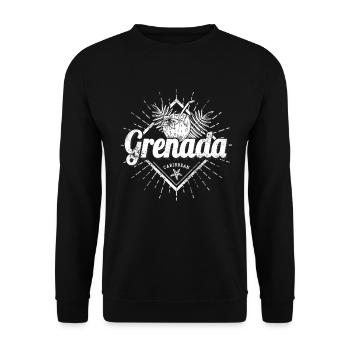 Grenada in Caribbean Vacation Vintage Island Souvenir - Unisex Sweatshirt - black - Front - Alina (178cm) & Michal (187cm)