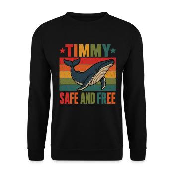 Timmy Wal Safe and Free Retro Wal Shirt - Sweat-shirt Unisexe - noir - Devant - Alina (178cm) & Michal (187cm)