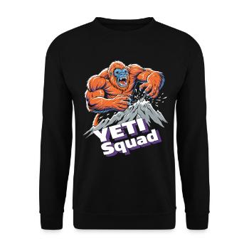 Yeti Squad Monster Berg Abenteuer - Unisex Pullover - Schwarz - Vorne - Alina (178cm) & Michal (187cm)