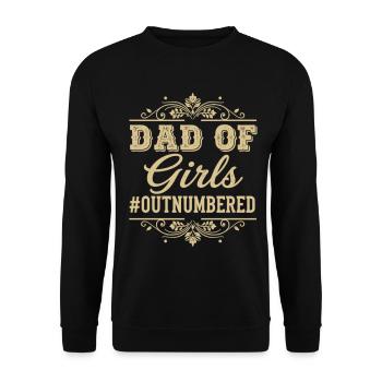 Dad of Girls Outnumbered Daddy Girl - Unisex Sweatshirt - black - Front - Alina (178cm) & Michal (187cm)