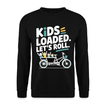 Vélo cargo Kids Loaded - Sweat-shirt Unisexe - noir - Devant - Alina (178cm) & Michal (187cm)