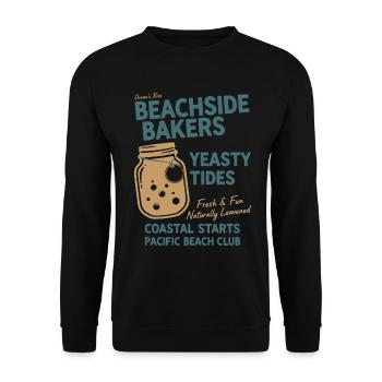 Pain au levain Baking Beachside Bakers Yeasty - Sweat-shirt Unisexe - noir - Devant - Alina (178cm) & Michal (187cm)