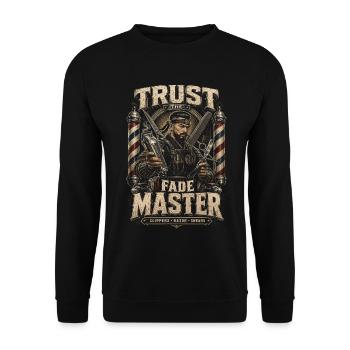 Barber Barbier Trust The Fade Master - Unisex Pullover - Schwarz - Vorne - Alina (178cm) & Michal (187cm)