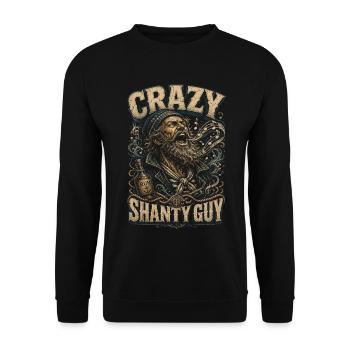 Shanty Choir Sea shanties Crazy Shanty Guy - Unisex Sweatshirt - black - Front - Alina (178cm) & Michal (187cm)