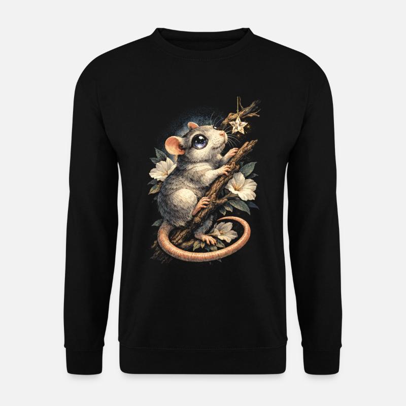Farbratte Fancy Rat Großmaus Hausratte - Unisex Pullover - Schwarz
