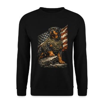 Chien Rottweiler - Sweat-shirt Unisexe - noir - Devant - Alina (178cm) & Michal (187cm)