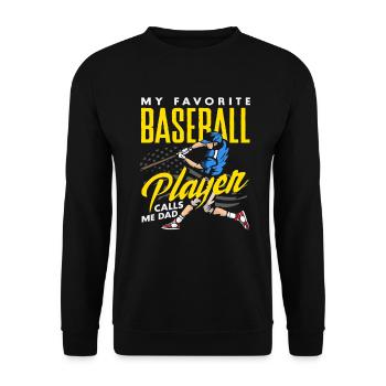 Mon joueur de baseball préféré m’appelle papa - Sweat-shirt Unisexe - noir - Devant - Alina (178cm) & Michal (187cm)