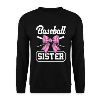 Baseball Sœur Bow Bat Rose - Sweat-shirt Unisexe - noir - Devant - Alina (178cm) & Michal (187cm)