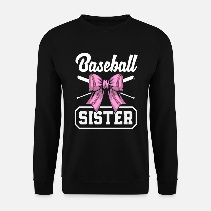 Baseball Sister Bow Bat Pink - Unisex Sweatshirt - black