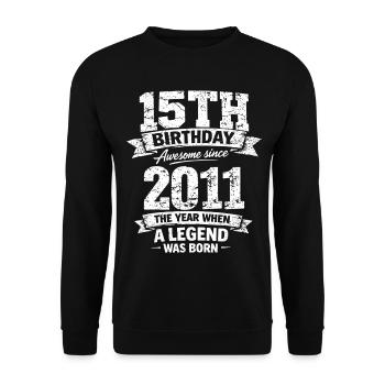 15e anniversaire 2011 Légende Vintage Design - Sweat-shirt Unisexe - noir - Devant - Alina (178cm) & Michal (187cm)