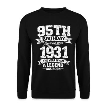 95th Birthday 1931 Legend Vintage Design - Unisex Sweatshirt - black - Front - Alina (178cm) & Michal (187cm)