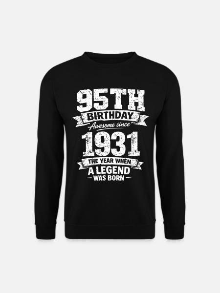 95. Geburtstag 1931 Legende Vintage Design - Unisex Pullover - Schwarz