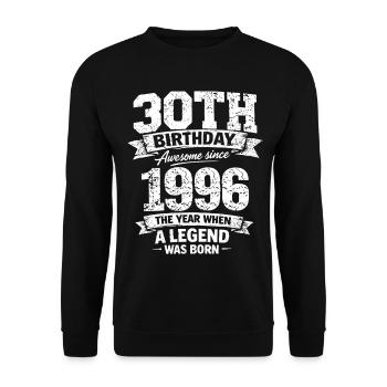 30e anniversaire 1996 Legend Vintage Design - Sweat-shirt Unisexe - noir - Devant - Alina (178cm) & Michal (187cm)