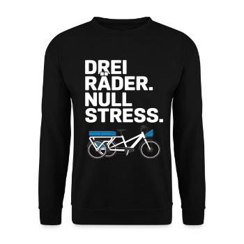 Drei Räder Null Stress Lastenrad - Unisex Pullover - Schwarz - Vorne - Alina (178cm) & Michal (187cm)