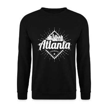 Atlanta in Georgia Vereinigte Staaten USA Souevnir - Unisex Pullover - Schwarz - Vorne - Alina (178cm) & Michal (187cm)