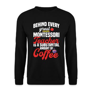  Montessori Teacher Appreciation Method School - Unisex Sweatshirt - black - Front - Alina (178cm) & Michal (187cm)