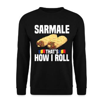 Sarmale, so mache ich Rumänisches Gericht Snack - Unisex Pullover - Schwarz - Vorne - Alina (178cm) & Michal (187cm)