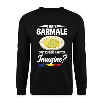 Sarmale Snack Serbische Küche Rumänien Gericht Sarmale - Unisex Pullover - Schwarz - Vorne - Alina (178cm) & Michal (187cm)