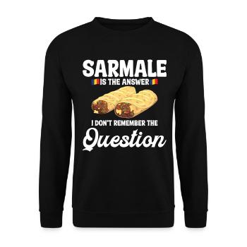 Sarmale Rolls Outfit Sarmale Kostüm Rumänisch - Unisex Pullover - Schwarz - Vorne - Alina (178cm) & Michal (187cm)